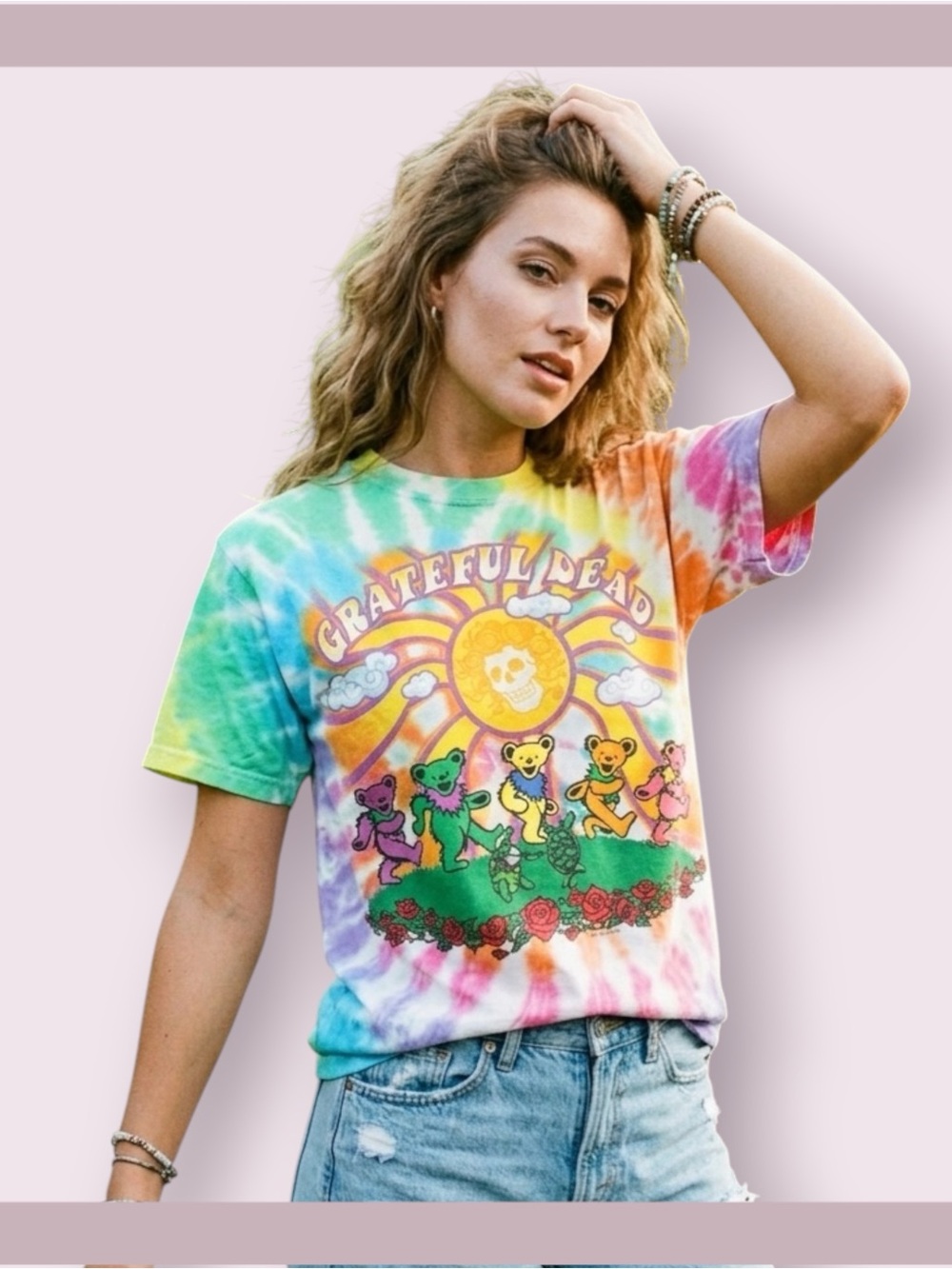Liquid Blue Grateful Dead Sunshine Bears Tie Dye Tee